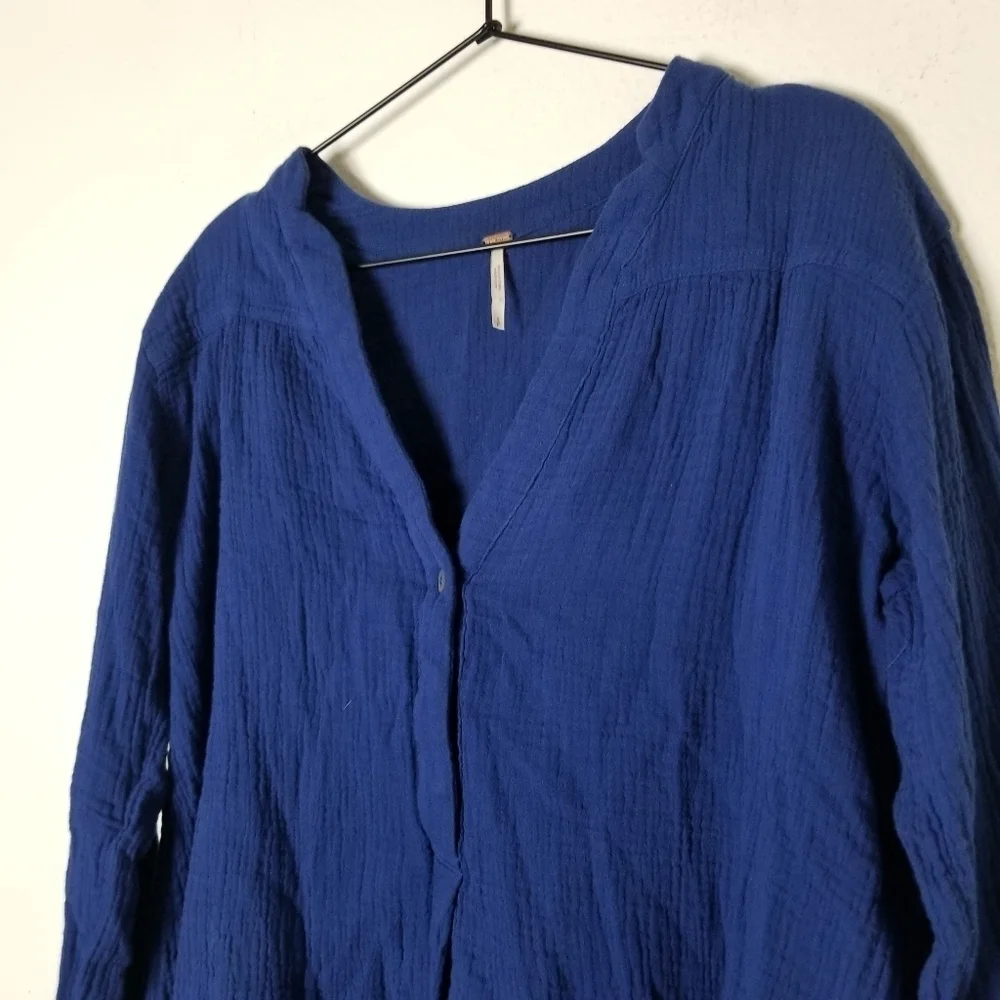 Free People Sapphire Changing Horizons Pullover Blouse - Picture 6 of 7